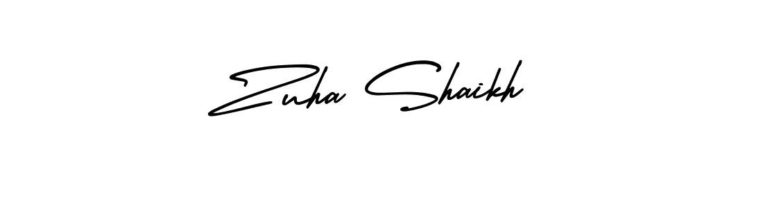 Make a beautiful signature design for name Zuha Shaikh. With this signature (AmerikaSignatureDemo-Regular) style, you can create a handwritten signature for free. Zuha Shaikh signature style 3 images and pictures png