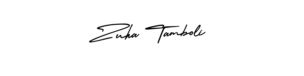 Create a beautiful signature design for name Zuha Tamboli. With this signature (AmerikaSignatureDemo-Regular) fonts, you can make a handwritten signature for free. Zuha Tamboli signature style 3 images and pictures png