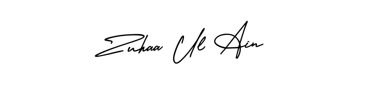 Make a beautiful signature design for name Zuhaa Ul Ain. With this signature (AmerikaSignatureDemo-Regular) style, you can create a handwritten signature for free. Zuhaa Ul Ain signature style 3 images and pictures png