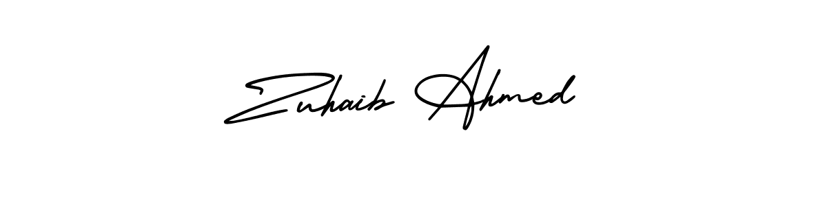 You should practise on your own different ways (AmerikaSignatureDemo-Regular) to write your name (Zuhaib Ahmed) in signature. don't let someone else do it for you. Zuhaib Ahmed signature style 3 images and pictures png