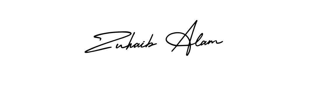 The best way (AmerikaSignatureDemo-Regular) to make a short signature is to pick only two or three words in your name. The name Zuhaib Alam include a total of six letters. For converting this name. Zuhaib Alam signature style 3 images and pictures png