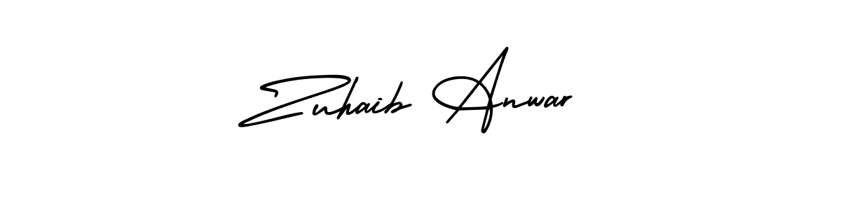 How to make Zuhaib Anwar signature? AmerikaSignatureDemo-Regular is a professional autograph style. Create handwritten signature for Zuhaib Anwar name. Zuhaib Anwar signature style 3 images and pictures png
