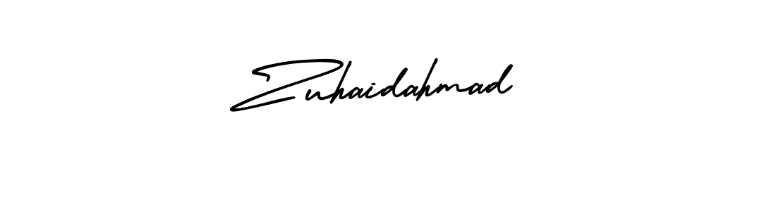 You should practise on your own different ways (AmerikaSignatureDemo-Regular) to write your name (Zuhaidahmad) in signature. don't let someone else do it for you. Zuhaidahmad signature style 3 images and pictures png