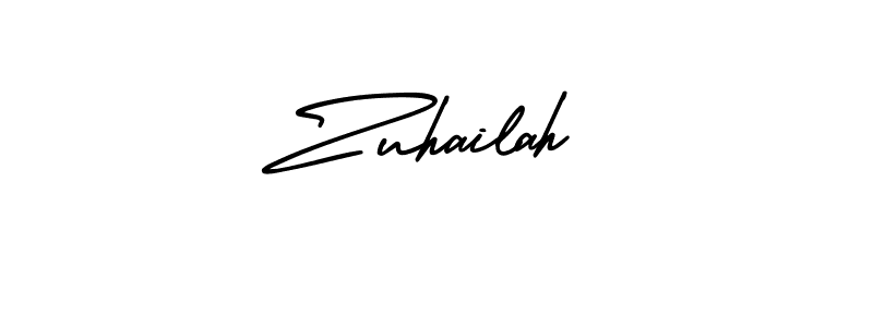Zuhailah stylish signature style. Best Handwritten Sign (AmerikaSignatureDemo-Regular) for my name. Handwritten Signature Collection Ideas for my name Zuhailah. Zuhailah signature style 3 images and pictures png