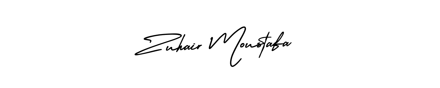 You should practise on your own different ways (AmerikaSignatureDemo-Regular) to write your name (Zuhair Moustafa) in signature. don't let someone else do it for you. Zuhair Moustafa signature style 3 images and pictures png