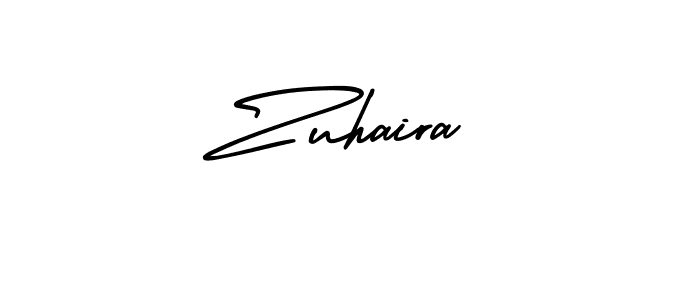 Zuhaira stylish signature style. Best Handwritten Sign (AmerikaSignatureDemo-Regular) for my name. Handwritten Signature Collection Ideas for my name Zuhaira. Zuhaira signature style 3 images and pictures png