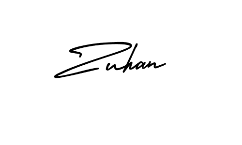 Create a beautiful signature design for name Zuhan. With this signature (AmerikaSignatureDemo-Regular) fonts, you can make a handwritten signature for free. Zuhan signature style 3 images and pictures png