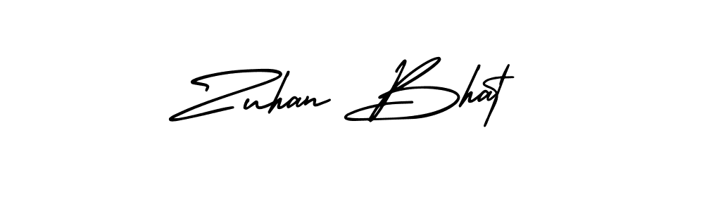 It looks lik you need a new signature style for name Zuhan Bhat. Design unique handwritten (AmerikaSignatureDemo-Regular) signature with our free signature maker in just a few clicks. Zuhan Bhat signature style 3 images and pictures png