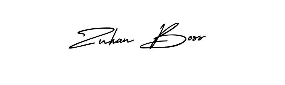Design your own signature with our free online signature maker. With this signature software, you can create a handwritten (AmerikaSignatureDemo-Regular) signature for name Zuhan Boss. Zuhan Boss signature style 3 images and pictures png