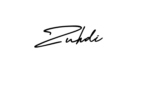 Make a beautiful signature design for name Zuhdi. With this signature (AmerikaSignatureDemo-Regular) style, you can create a handwritten signature for free. Zuhdi signature style 3 images and pictures png