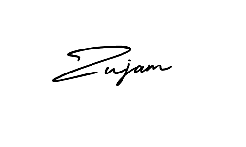 How to make Zujam name signature. Use AmerikaSignatureDemo-Regular style for creating short signs online. This is the latest handwritten sign. Zujam signature style 3 images and pictures png