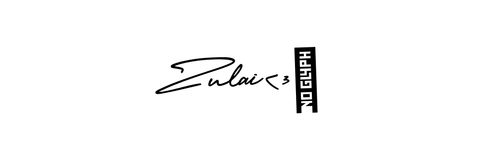 Zulai<3▪ stylish signature style. Best Handwritten Sign (AmerikaSignatureDemo-Regular) for my name. Handwritten Signature Collection Ideas for my name Zulai<3▪. Zulai<3▪ signature style 3 images and pictures png