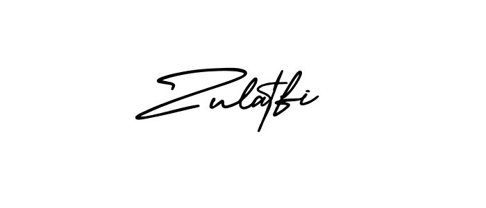 The best way (AmerikaSignatureDemo-Regular) to make a short signature is to pick only two or three words in your name. The name Zulatfi include a total of six letters. For converting this name. Zulatfi signature style 3 images and pictures png