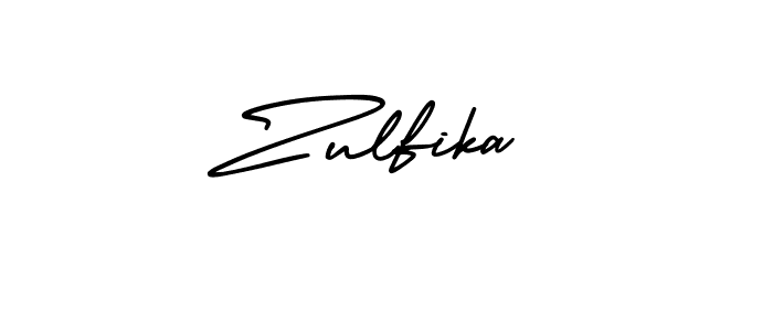 Make a beautiful signature design for name Zulfika. With this signature (AmerikaSignatureDemo-Regular) style, you can create a handwritten signature for free. Zulfika signature style 3 images and pictures png