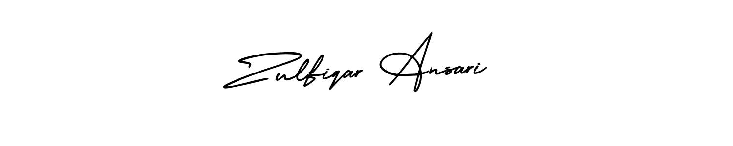 The best way (AmerikaSignatureDemo-Regular) to make a short signature is to pick only two or three words in your name. The name Zulfiqar Ansari include a total of six letters. For converting this name. Zulfiqar Ansari signature style 3 images and pictures png