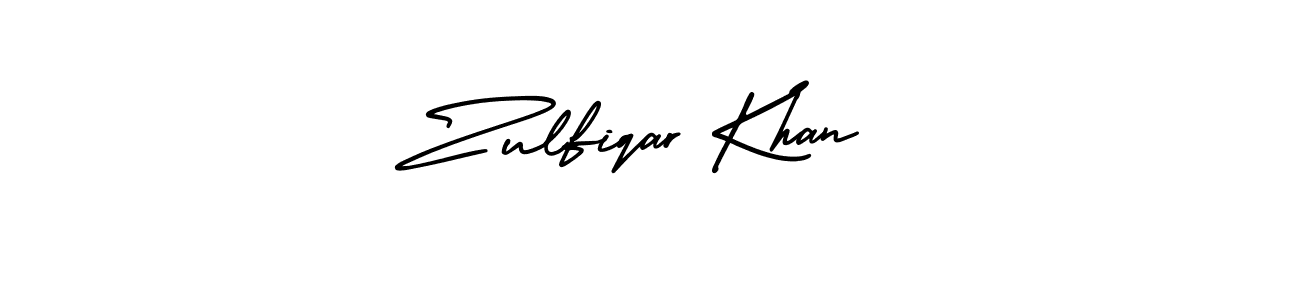 How to make Zulfiqar Khan name signature. Use AmerikaSignatureDemo-Regular style for creating short signs online. This is the latest handwritten sign. Zulfiqar Khan signature style 3 images and pictures png