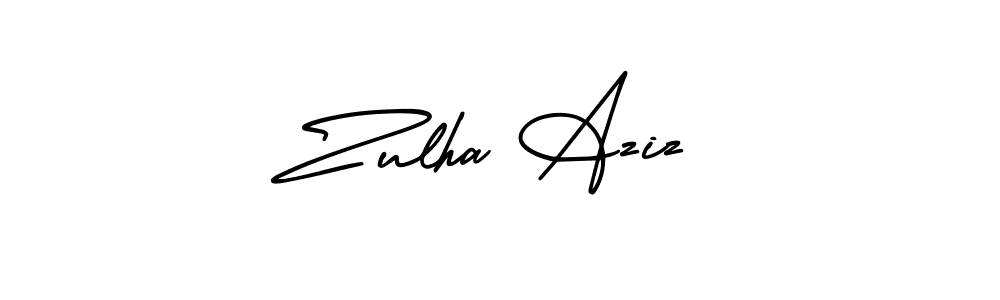 Use a signature maker to create a handwritten signature online. With this signature software, you can design (AmerikaSignatureDemo-Regular) your own signature for name Zulha Aziz. Zulha Aziz signature style 3 images and pictures png