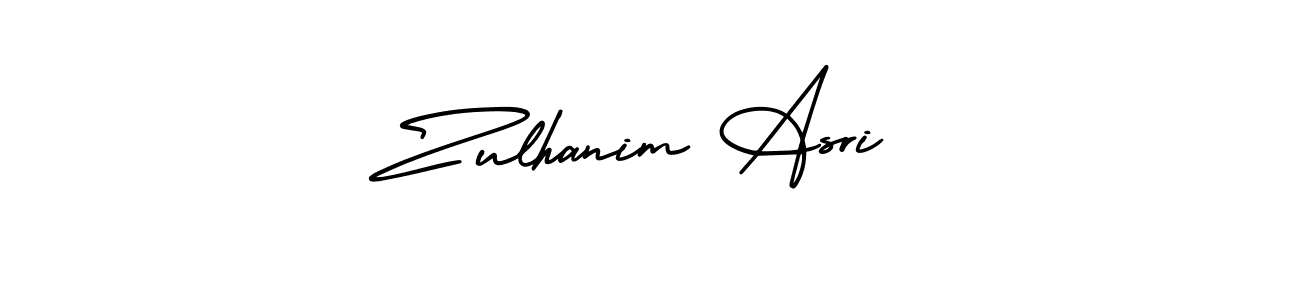 Use a signature maker to create a handwritten signature online. With this signature software, you can design (AmerikaSignatureDemo-Regular) your own signature for name Zulhanim Asri. Zulhanim Asri signature style 3 images and pictures png