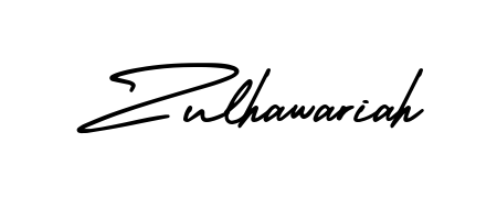 A stylish, flowing autograph style designed for name Zulhawariah using AmerikaSignatureDemo-Regular typography. Perfect for digital creative projects. Zulhawariah signature style 3 images and pictures png
