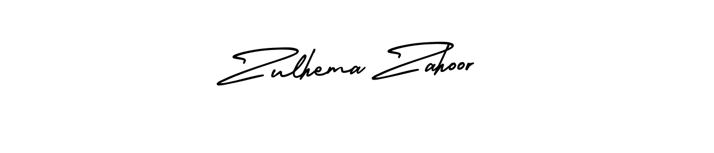 Also You can easily find your signature by using the search form. We will create Zulhema Zahoor name handwritten signature images for you free of cost using AmerikaSignatureDemo-Regular sign style. Zulhema Zahoor signature style 3 images and pictures png