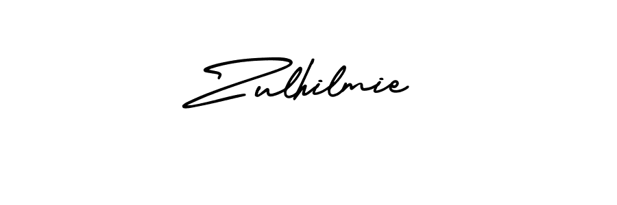 You should practise on your own different ways (AmerikaSignatureDemo-Regular) to write your name (Zulhilmie) in signature. don't let someone else do it for you. Zulhilmie signature style 3 images and pictures png