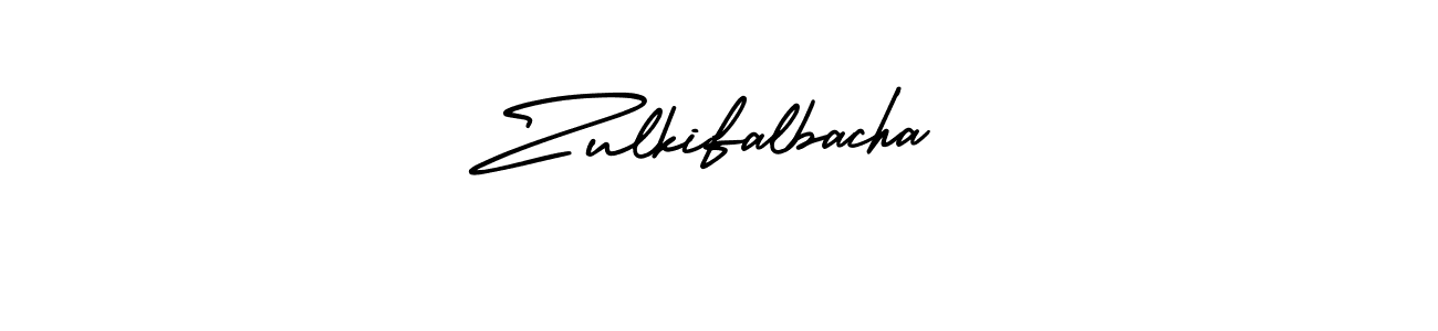 The best way (AmerikaSignatureDemo-Regular) to make a short signature is to pick only two or three words in your name. The name Zulkifalbacha include a total of six letters. For converting this name. Zulkifalbacha signature style 3 images and pictures png