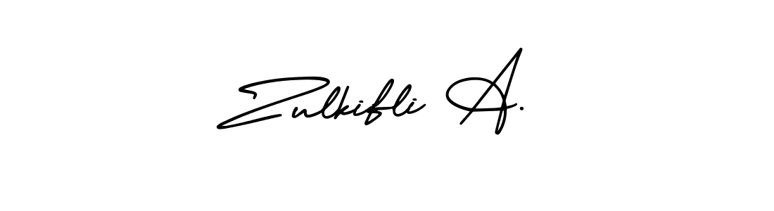 Make a beautiful signature design for name Zulkifli A.. With this signature (AmerikaSignatureDemo-Regular) style, you can create a handwritten signature for free. Zulkifli A. signature style 3 images and pictures png