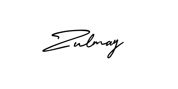 How to make Zulmay name signature. Use AmerikaSignatureDemo-Regular style for creating short signs online. This is the latest handwritten sign. Zulmay signature style 3 images and pictures png