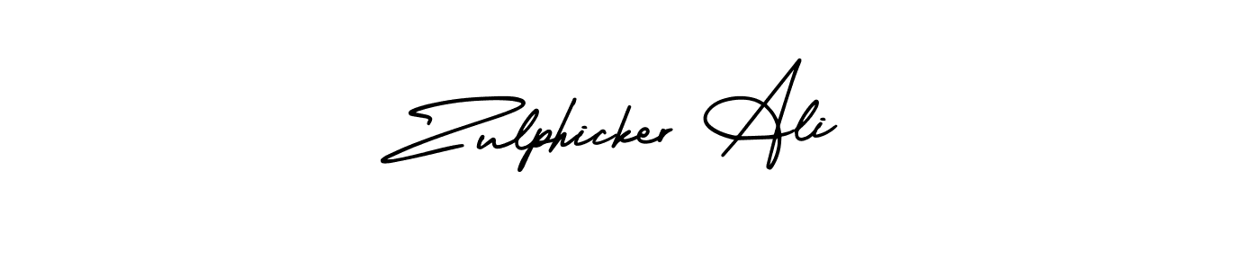 Use a signature maker to create a handwritten signature online. With this signature software, you can design (AmerikaSignatureDemo-Regular) your own signature for name Zulphicker Ali. Zulphicker Ali signature style 3 images and pictures png