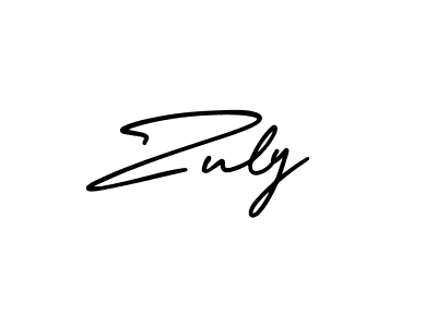 How to make Zuly name signature. Use AmerikaSignatureDemo-Regular style for creating short signs online. This is the latest handwritten sign. Zuly signature style 3 images and pictures png