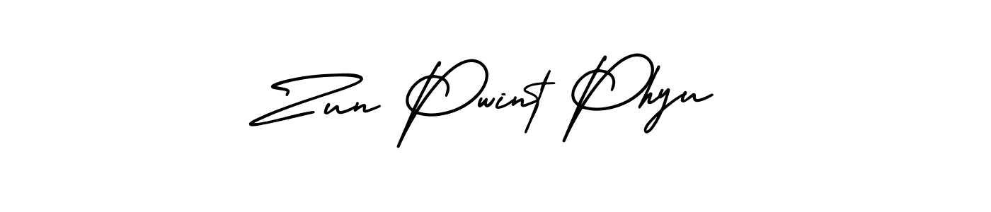 Create a beautiful signature design for name Zun Pwint Phyu. With this signature (AmerikaSignatureDemo-Regular) fonts, you can make a handwritten signature for free. Zun Pwint Phyu signature style 3 images and pictures png