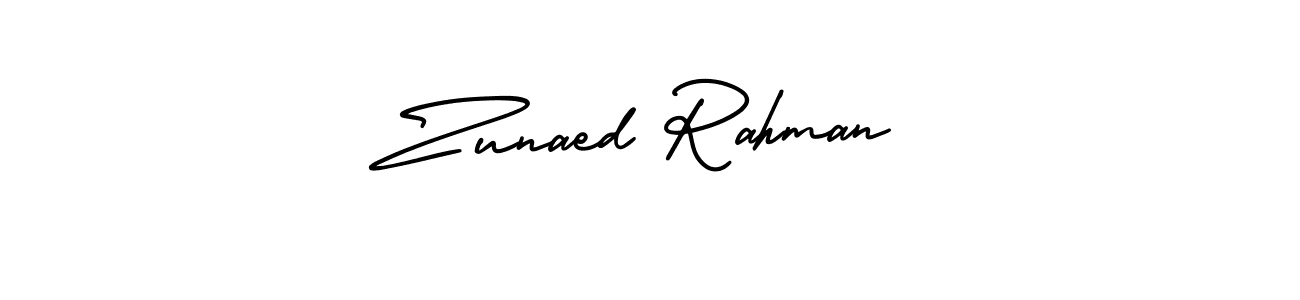Use a signature maker to create a handwritten signature online. With this signature software, you can design (AmerikaSignatureDemo-Regular) your own signature for name Zunaed Rahman. Zunaed Rahman signature style 3 images and pictures png