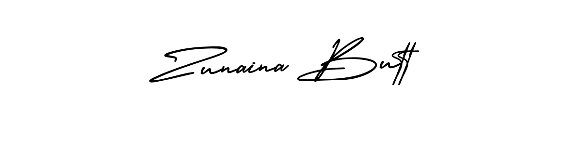 Zunaina Butt stylish signature style. Best Handwritten Sign (AmerikaSignatureDemo-Regular) for my name. Handwritten Signature Collection Ideas for my name Zunaina Butt. Zunaina Butt signature style 3 images and pictures png