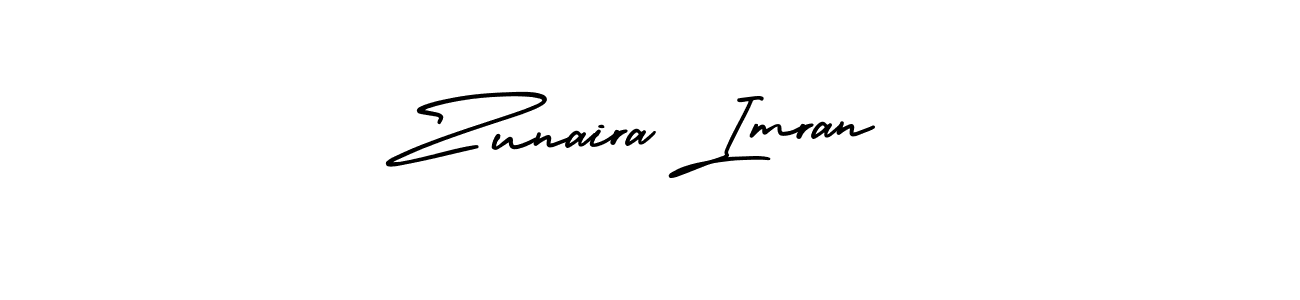 Zunaira Imran stylish signature style. Best Handwritten Sign (AmerikaSignatureDemo-Regular) for my name. Handwritten Signature Collection Ideas for my name Zunaira Imran. Zunaira Imran signature style 3 images and pictures png