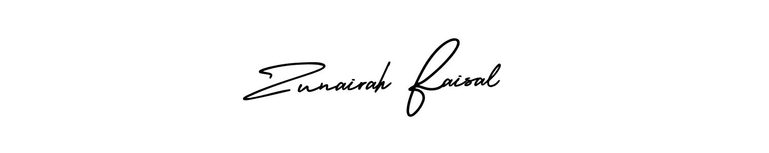 Make a beautiful signature design for name Zunairah Faisal. With this signature (AmerikaSignatureDemo-Regular) style, you can create a handwritten signature for free. Zunairah Faisal signature style 3 images and pictures png