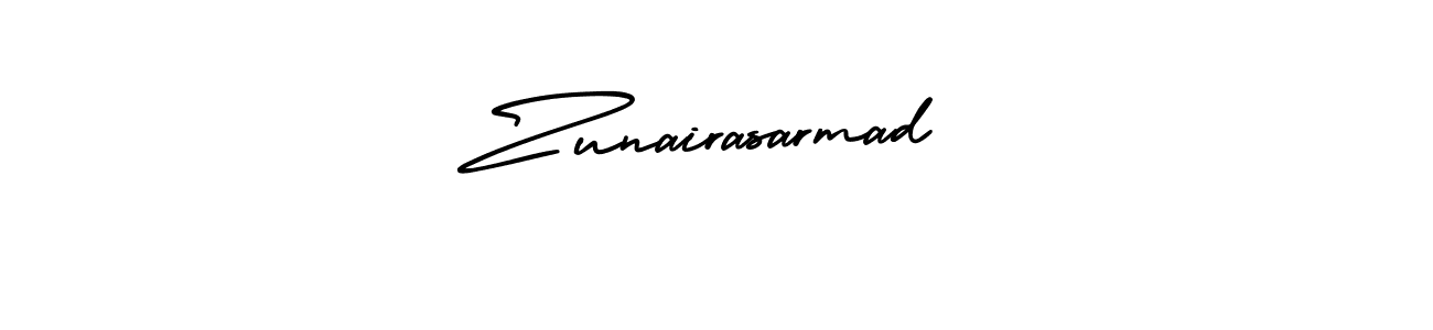 Zunairasarmad stylish signature style. Best Handwritten Sign (AmerikaSignatureDemo-Regular) for my name. Handwritten Signature Collection Ideas for my name Zunairasarmad. Zunairasarmad signature style 3 images and pictures png