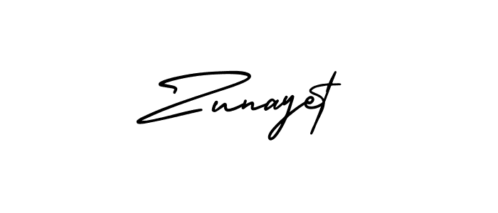 Use a signature maker to create a handwritten signature online. With this signature software, you can design (AmerikaSignatureDemo-Regular) your own signature for name Zunayet. Zunayet signature style 3 images and pictures png