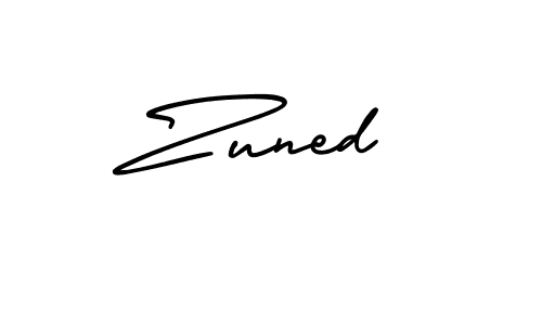 The best way (AmerikaSignatureDemo-Regular) to make a short signature is to pick only two or three words in your name. The name Zuned include a total of six letters. For converting this name. Zuned signature style 3 images and pictures png