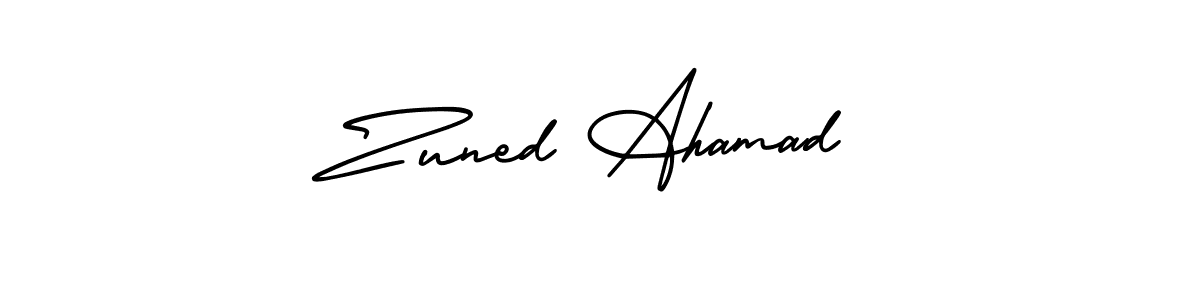 Use a signature maker to create a handwritten signature online. With this signature software, you can design (AmerikaSignatureDemo-Regular) your own signature for name Zuned Ahamad. Zuned Ahamad signature style 3 images and pictures png