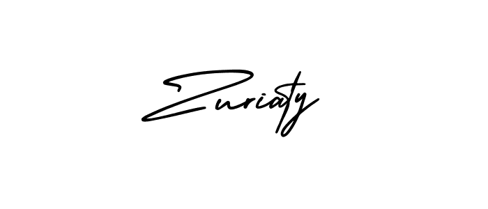 You should practise on your own different ways (AmerikaSignatureDemo-Regular) to write your name (Zuriaty) in signature. don't let someone else do it for you. Zuriaty signature style 3 images and pictures png
