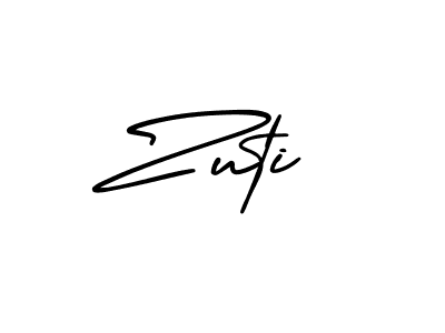 How to make Zuti name signature. Use AmerikaSignatureDemo-Regular style for creating short signs online. This is the latest handwritten sign. Zuti signature style 3 images and pictures png