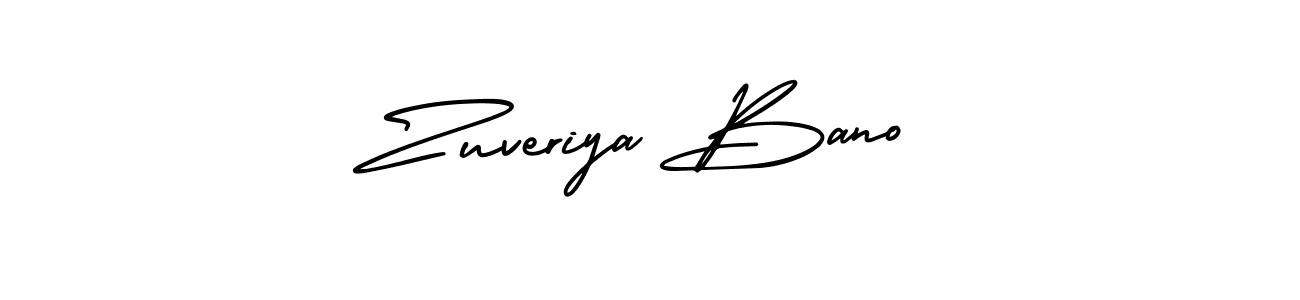 Zuveriya Bano stylish signature style. Best Handwritten Sign (AmerikaSignatureDemo-Regular) for my name. Handwritten Signature Collection Ideas for my name Zuveriya Bano. Zuveriya Bano signature style 3 images and pictures png