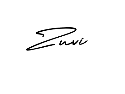 The best way (AmerikaSignatureDemo-Regular) to make a short signature is to pick only two or three words in your name. The name Zuvi include a total of six letters. For converting this name. Zuvi signature style 3 images and pictures png