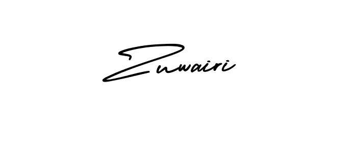 The best way (AmerikaSignatureDemo-Regular) to make a short signature is to pick only two or three words in your name. The name Zuwairi include a total of six letters. For converting this name. Zuwairi signature style 3 images and pictures png
