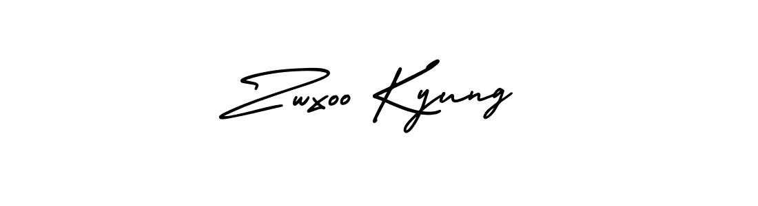 This is the best signature style for the Zwxoo Kyung name. Also you like these signature font (AmerikaSignatureDemo-Regular). Mix name signature. Zwxoo Kyung signature style 3 images and pictures png
