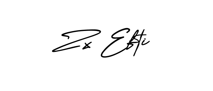 You should practise on your own different ways (AmerikaSignatureDemo-Regular) to write your name (Zx Efti) in signature. don't let someone else do it for you. Zx Efti signature style 3 images and pictures png