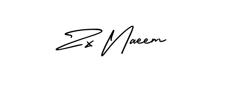 Use a signature maker to create a handwritten signature online. With this signature software, you can design (AmerikaSignatureDemo-Regular) your own signature for name Zx Naeem. Zx Naeem signature style 3 images and pictures png