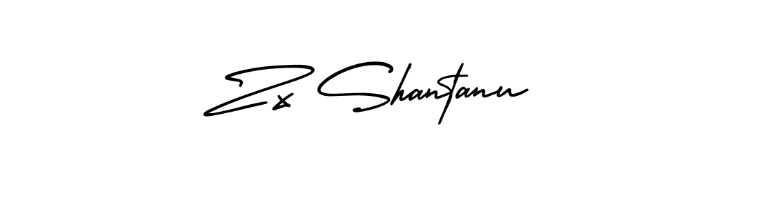 You should practise on your own different ways (AmerikaSignatureDemo-Regular) to write your name (Zx Shantanu) in signature. don't let someone else do it for you. Zx Shantanu signature style 3 images and pictures png