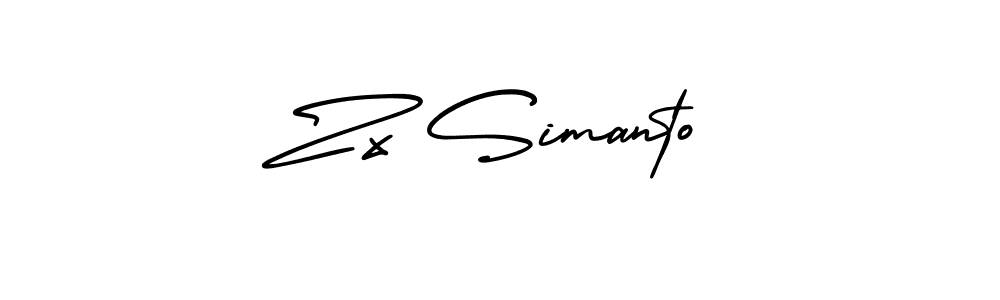 Also we have Zx Simanto name is the best signature style. Create professional handwritten signature collection using AmerikaSignatureDemo-Regular autograph style. Zx Simanto signature style 3 images and pictures png