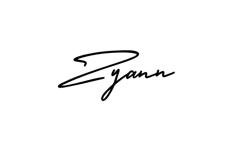 The best way (AmerikaSignatureDemo-Regular) to make a short signature is to pick only two or three words in your name. The name Zyann include a total of six letters. For converting this name. Zyann signature style 3 images and pictures png